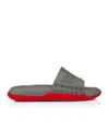 Christian Louboutin Easygoing Open Toe Mules With Spiked Detailing In Gray