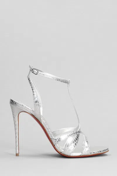 Christian Louboutin Tangueva 100 Sandals In Silver Leather