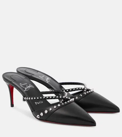Christian Louboutin Tatoosh 70 Studded Leather Mules In Black