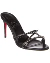 Christian Louboutin Tatoosh Spikes Red Sole Slide Sandals In Black