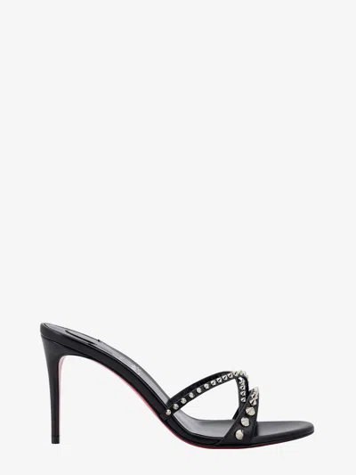 Christian Louboutin Tatoosh Spikes 85mm Studded Leather Mules In Black