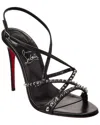 Christian Louboutin Tatooshka Spikes Red Sole Ankle-strap Sandals In Black
