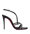 Christian Louboutin Tatooshka Spikes Red Sole Ankle-strap Sandals In Red