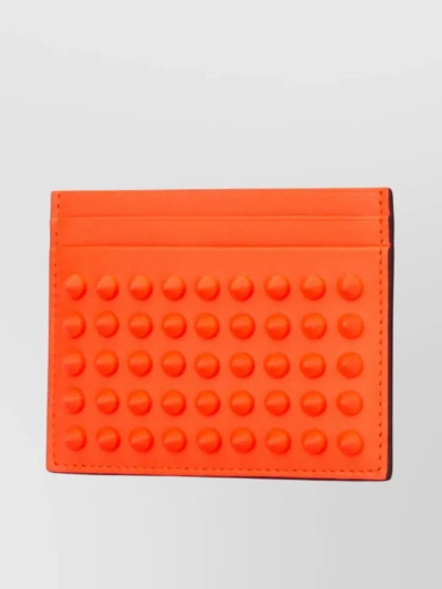 Christian Louboutin Textured Slim Profile Wallet In Orange