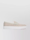 CHRISTIAN LOUBOUTIN TEXTURED SLIP-ONS WITH CONTRAST SOLE