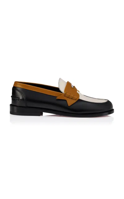 Christian Louboutin The Plato Leather Penny Loafers In Brown