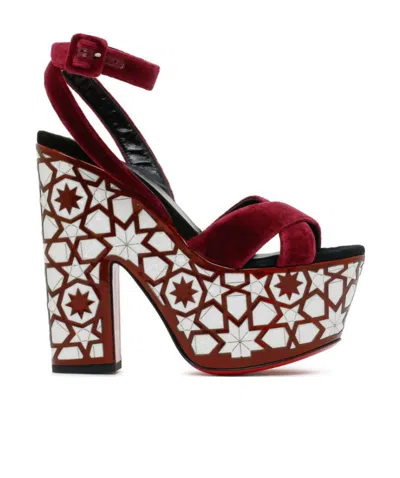 Christian Louboutin Thick-soled High-heeled Sandals In Brown