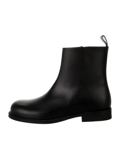 Pre-owned Christian Louboutin Babies' Toddler Boys' Leather Chelsea Boot W/tags In Black