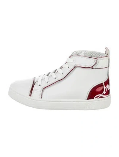 Pre-owned Christian Louboutin Babies' Toddler Boys' Leather High-top Sneakers In White