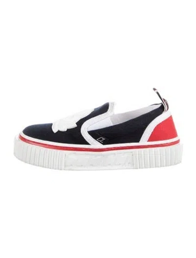 Pre-owned Christian Louboutin Babies' Toddler Boys Pedrito Boat Crest Sneaker In Multi