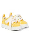 CHRISTIAN LOUBOUTIN TOY TOY LEATHER-TRIMMED TERRY SNEAKERS