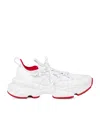 Christian Louboutin Trailnrun Panelled Mesh-knit Sneakers In White