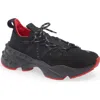 Christian Louboutin Trailrun Donna Red Sole Runner Sneakers In Black
