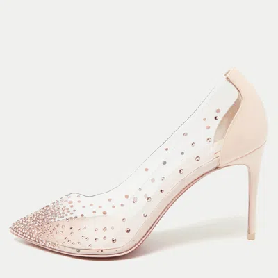 Pre-owned Christian Louboutin Transparent Pvc And Patent Leather Degrastrass Pumps Size 38