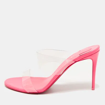 Pre-owned Christian Louboutin Transparent Pvc Just Nothing Slide Sandals Size 37