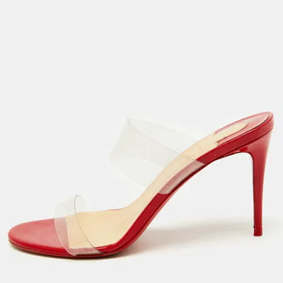Pre-owned Christian Louboutin Transparent Pvc Just Nothing Slide Sandals Size 38