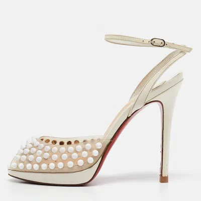 Pre-owned Christian Louboutin Transparent/cream Patent And Pvc St Jeanette Pumps Size 36