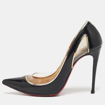 Pre-owned Christian Louboutin Tricolor Patent Leather And Pvc Cosmo Pumps Size 36.5 In Black