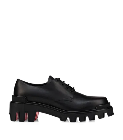 Christian Louboutin Trott Dune Leather Derby Shoes In Black