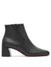 Christian Louboutin Turela Leather Side-zip Red Sole Booties
