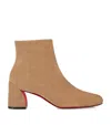 Christian Louboutin Minny Booty 70 Suede Ankle Boots In Brown