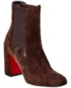 Christian Louboutin Turelastic 85 Suede Ankle Boots In Brown