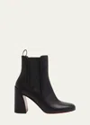 Christian Louboutin Turelastic Leather Red Sole Ankle Booties In Black