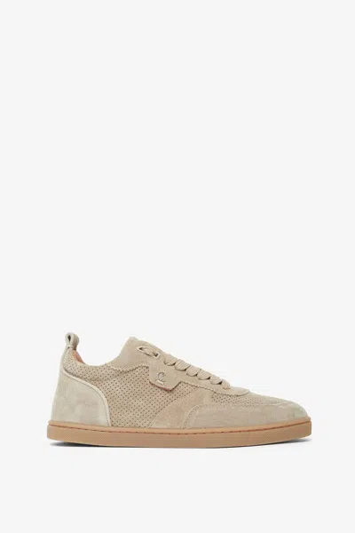 Christian Louboutin Tutti Rui Beige Suede Trainers In Saharienne
