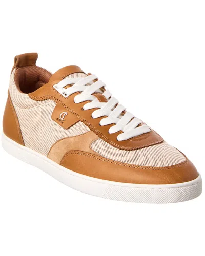 Christian Louboutin Tutti Rui Leather-trimmed Sneakers In Nude