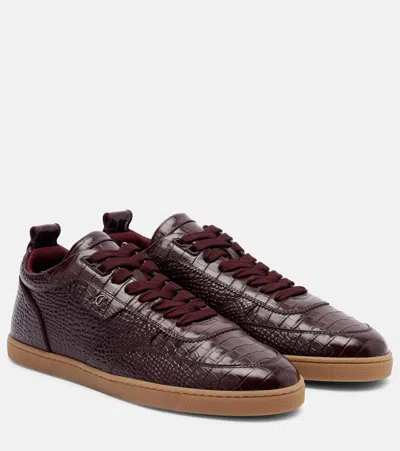 Christian Louboutin Tutti Rui Croc-effect Leather Sneakers In Multi