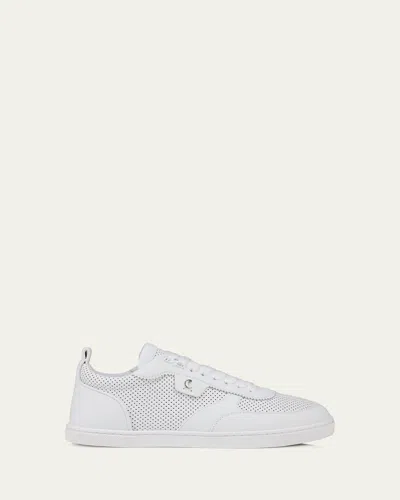Christian Louboutin Tutti Rui Donna Perforated Red Sole Trainers In White