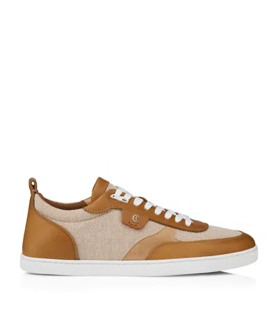 Christian Louboutin Tutti Rui Leather-trimmed Sneakers In Nude