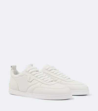 Christian Louboutin Tutti Rui Perforated Leather Sneakers In White