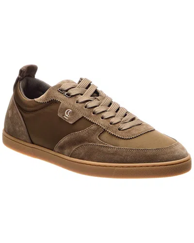 Christian Louboutin Tutti Rui Nylon & Suede Sneaker In Brown