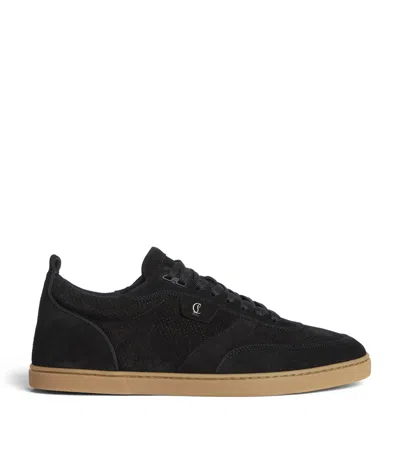 Christian Louboutin Tutti Rui Perforated Suede Sneakers In Black