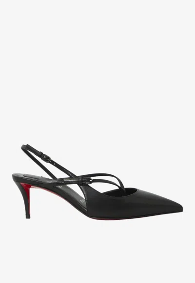 Christian Louboutin Twistissimo 60 Slingback Pumps In Black
