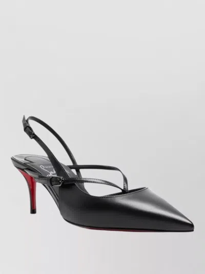 Christian Louboutin Twistissimo Leather Pumps Pointed Toe Slingback In Black