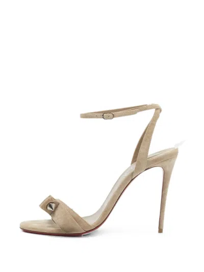 Pre-owned Christian Louboutin Umberta Studded Sandals In Neutral