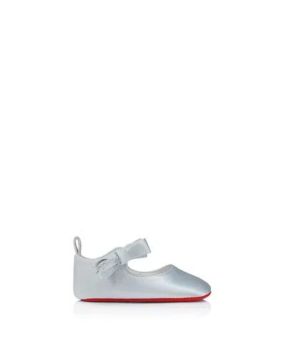 Christian Louboutin Unisex Lou Babe Ballerina - Baby, Little Kid, Big Kid In Silver