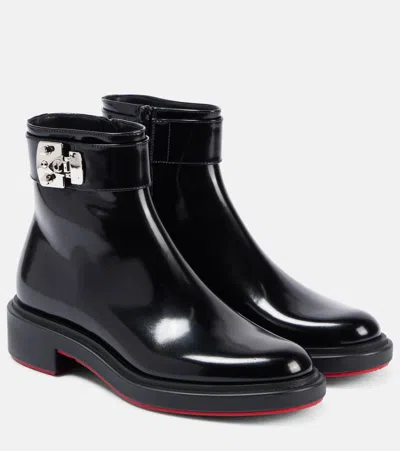 Christian Louboutin Ankle Boots Urban Booty Lock Aus Leder In Schwarz