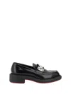 Christian Louboutin Chunky Rubber Sole Loafers With Metal Hardware In Black