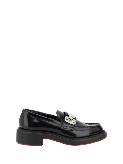 Christian Louboutin Urban Moc Lock Leather Loafers In Black