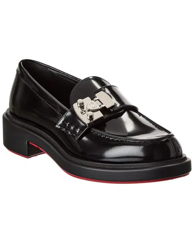Christian Louboutin Urban Moc Lock Leather Loafers In Black