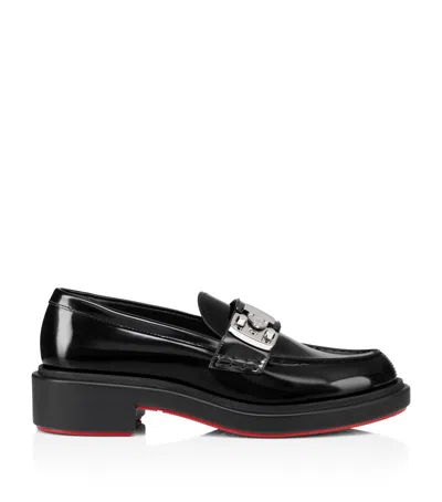 Christian Louboutin Urban Moc Lug Leather Loafers In Black