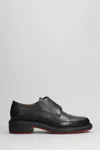 CHRISTIAN LOUBOUTIN URBINO LACE UP SHOES IN BLACK LEATHER