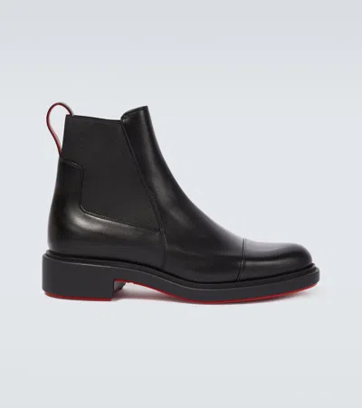 Christian Louboutin Urbino Leather Chelsea Boots In Black