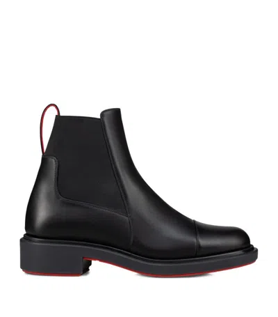 Christian Louboutin Urbino Leather Chelsea Boots In Black