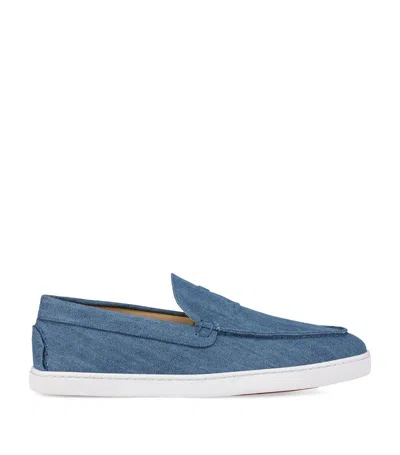 Christian Louboutin Varsiboat Denim Boat Shoes In Blue