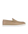 Christian Louboutin Varsiboats Leather Loafers In Nude