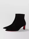 Christian Louboutin Black Veau Velours Condora Booty 55 Boots